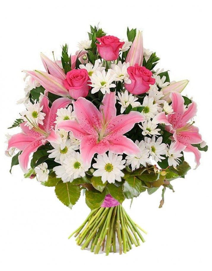Ramo fúnebre de Margaritas y lirios