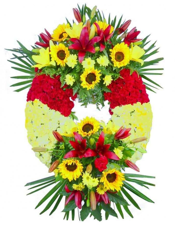 Corona de girasoles.