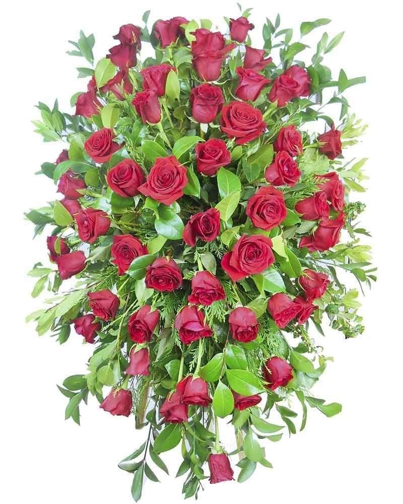 Corona de rosas rojas