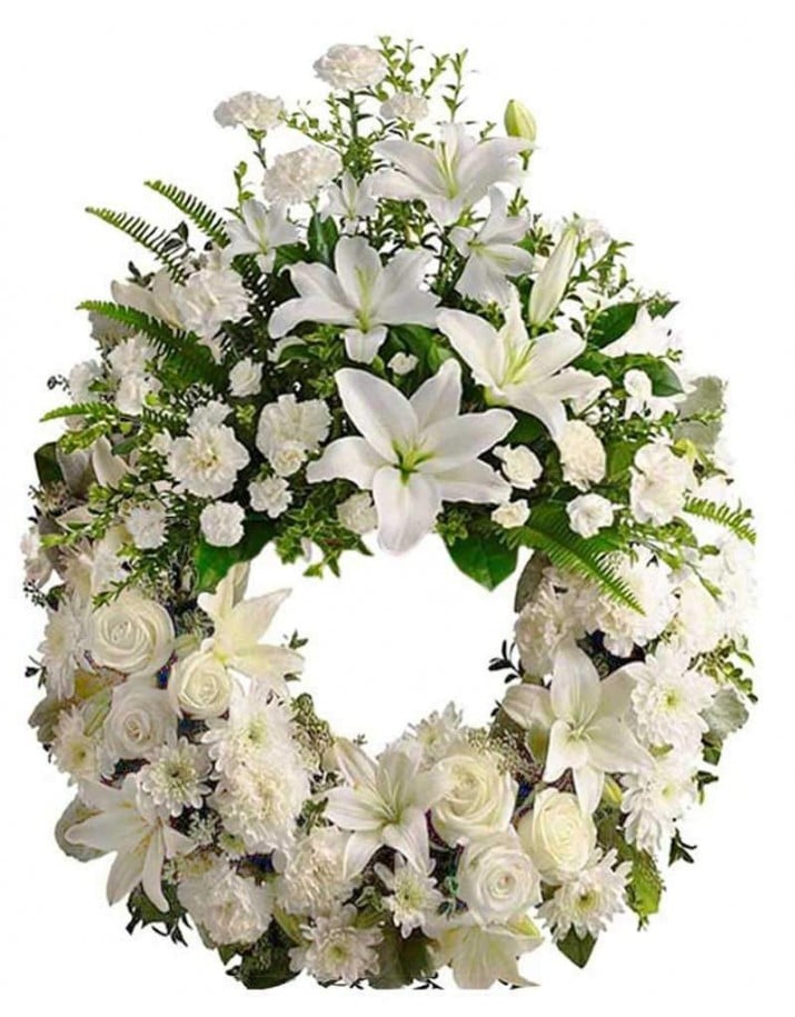 Corona de flores. Floristería tanatorio M30