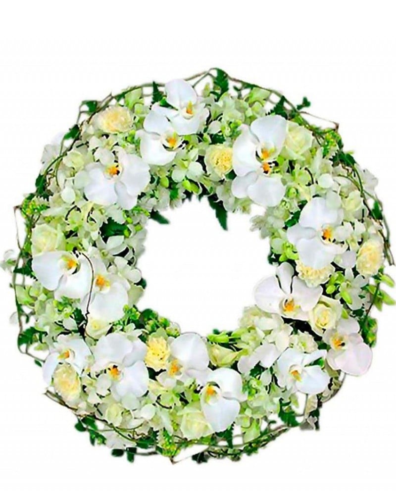 Corona de orquídeas para funerales