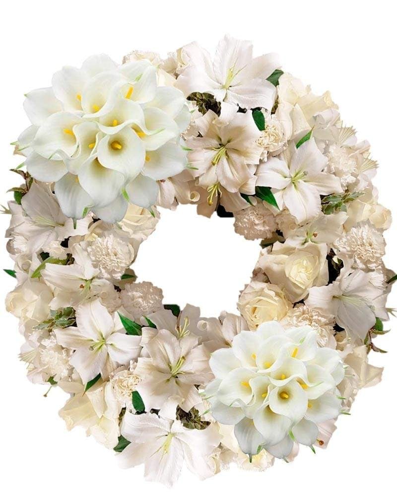 Coronas de calas y azucenas