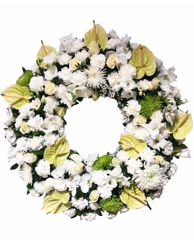 Corona para funeral en tanatorio