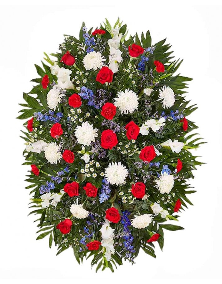 Palma de flores funerarias en tanatorios de Madrid