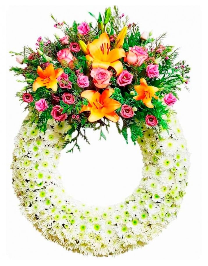 Corona de flores para tanatorios de Madrid