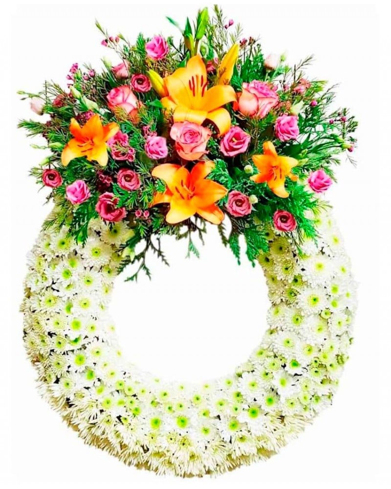 Corona de flores para tanatorios de Madrid