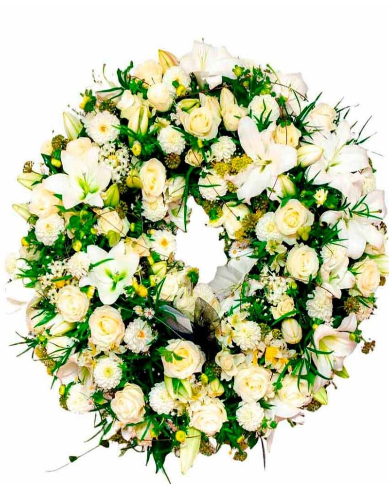 Envío de corona de flores a tanatorios de Madrid.