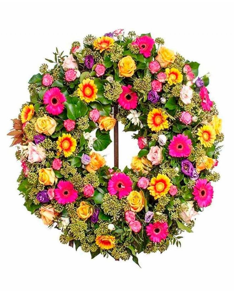 Tanatorio M30 Madrid. Corona de flores.