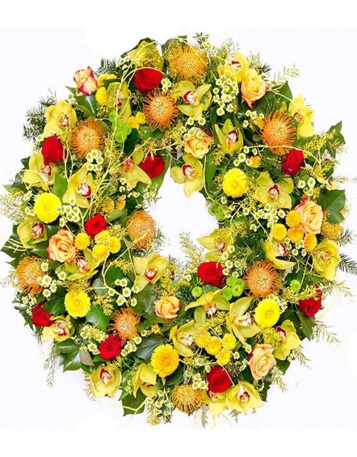 Corona de orquídeas para funeral