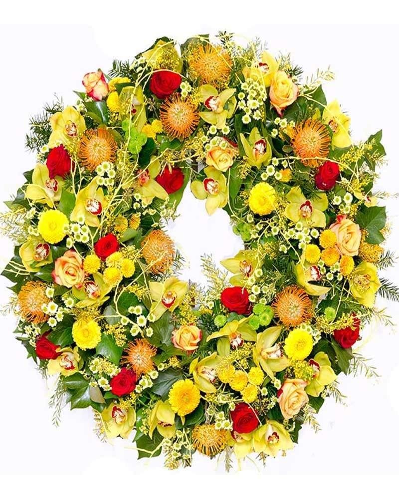 Corona de orquídeas para funeral